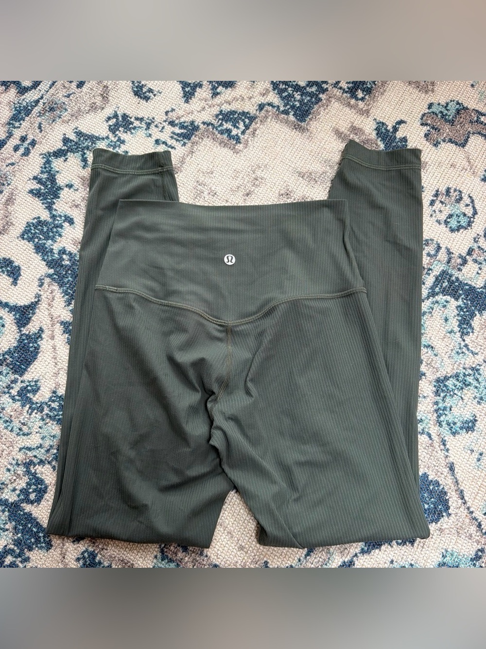 lululemon High-Rise Ribbed Leggings - Dark Green